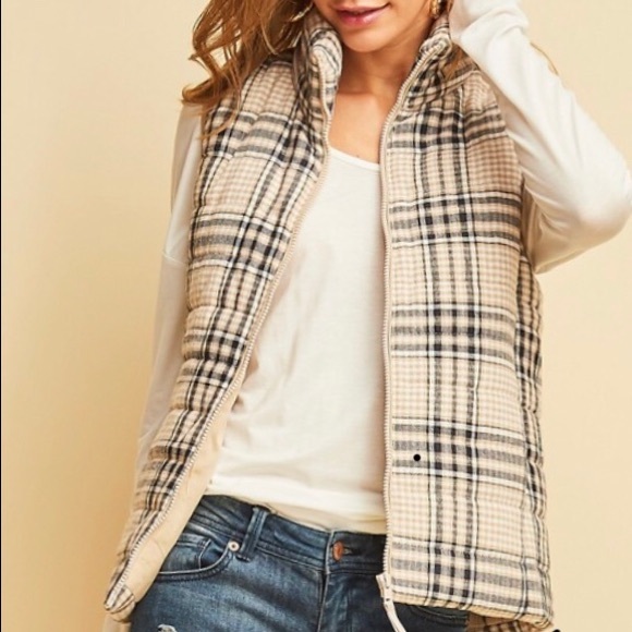 Jackets & Blazers - **LAST ONE**Plaid puffer vest